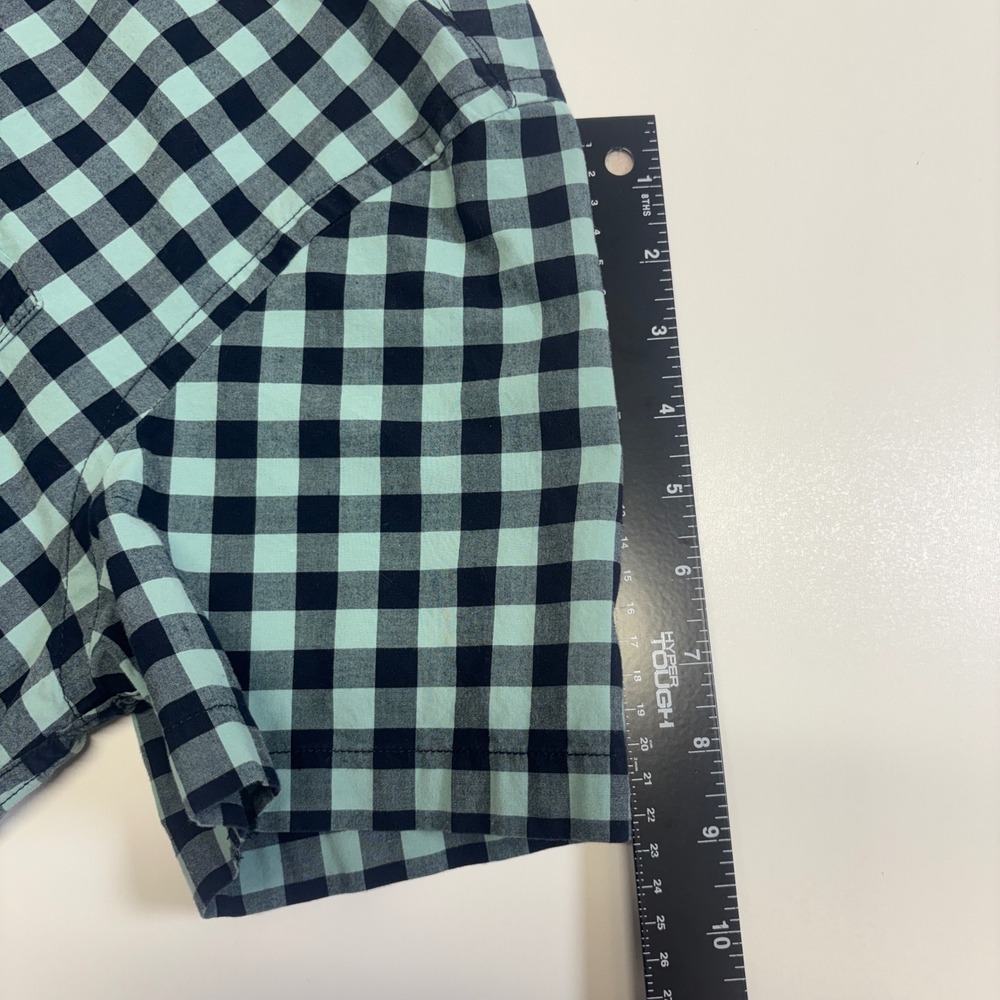 Goodfellow & Co Mens Large Northrop Shirt Blue Gingham Check Short Sleeve - Picture 9 of 13